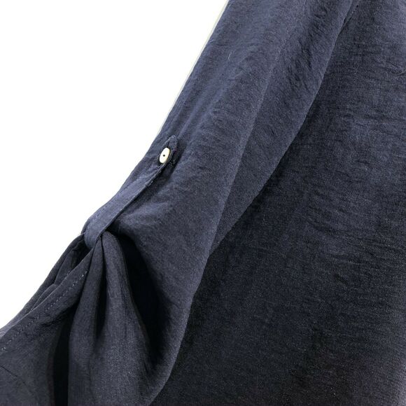 alice blue for stitch fix Blue Roll tab sleeve shirt Size SP - Picture 4 of 8